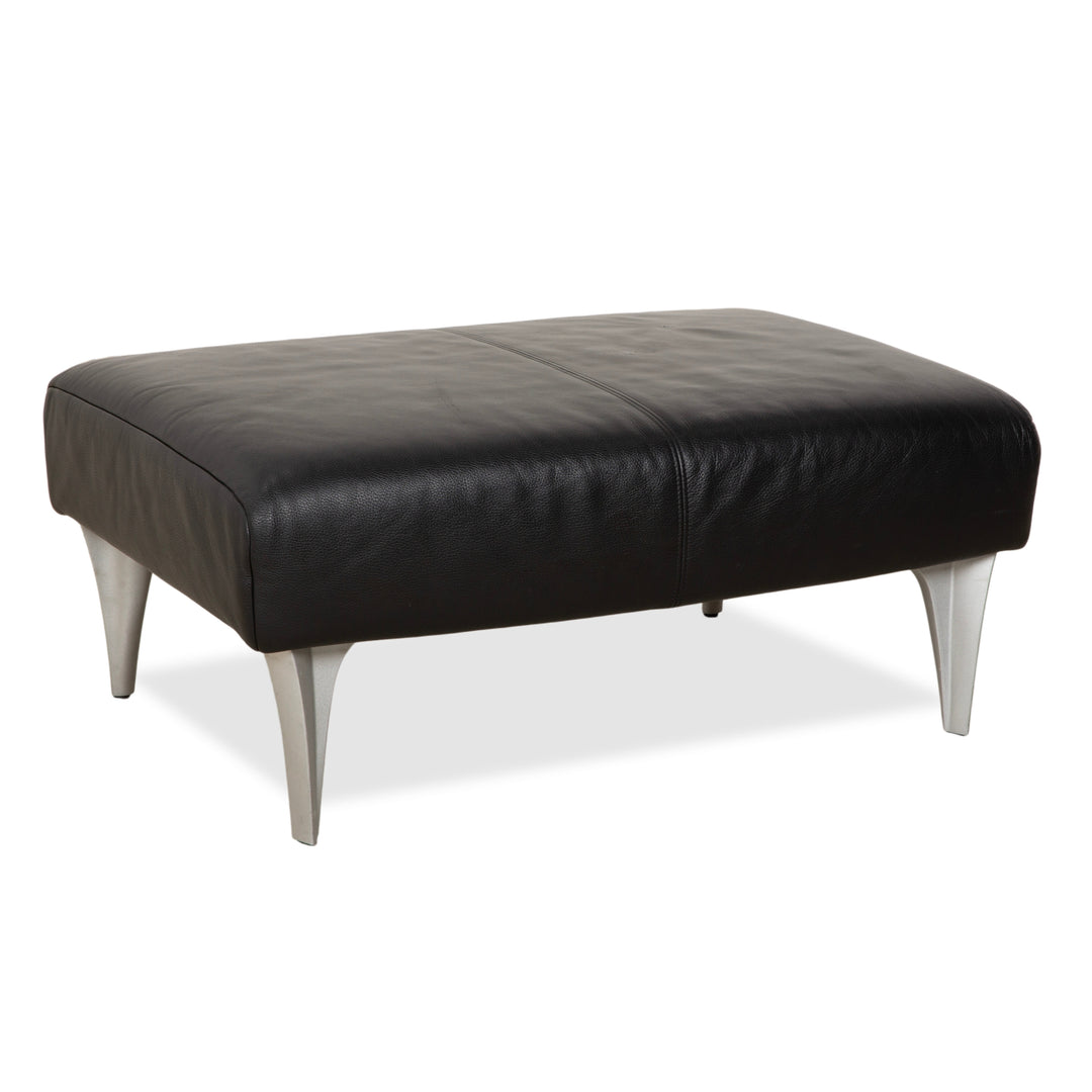 Rolf Benz 1600 Leder Hocker Schwarz