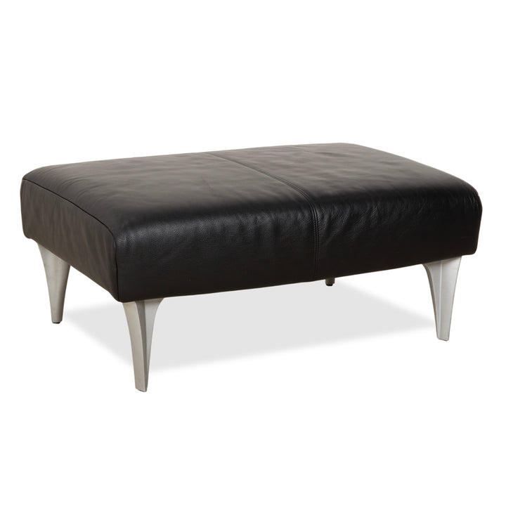 Rolf Benz 1600 Leder Hocker Schwarz