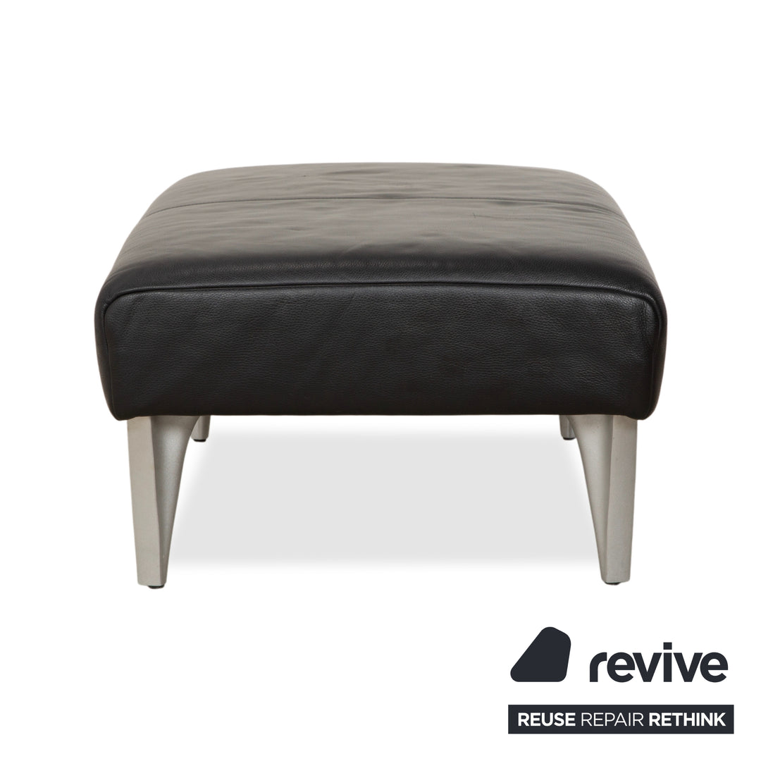 Rolf Benz 1600 Leder Hocker Schwarz