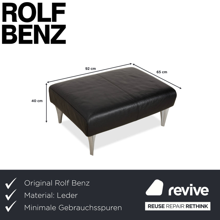 Rolf Benz 1600 Leder Hocker Schwarz