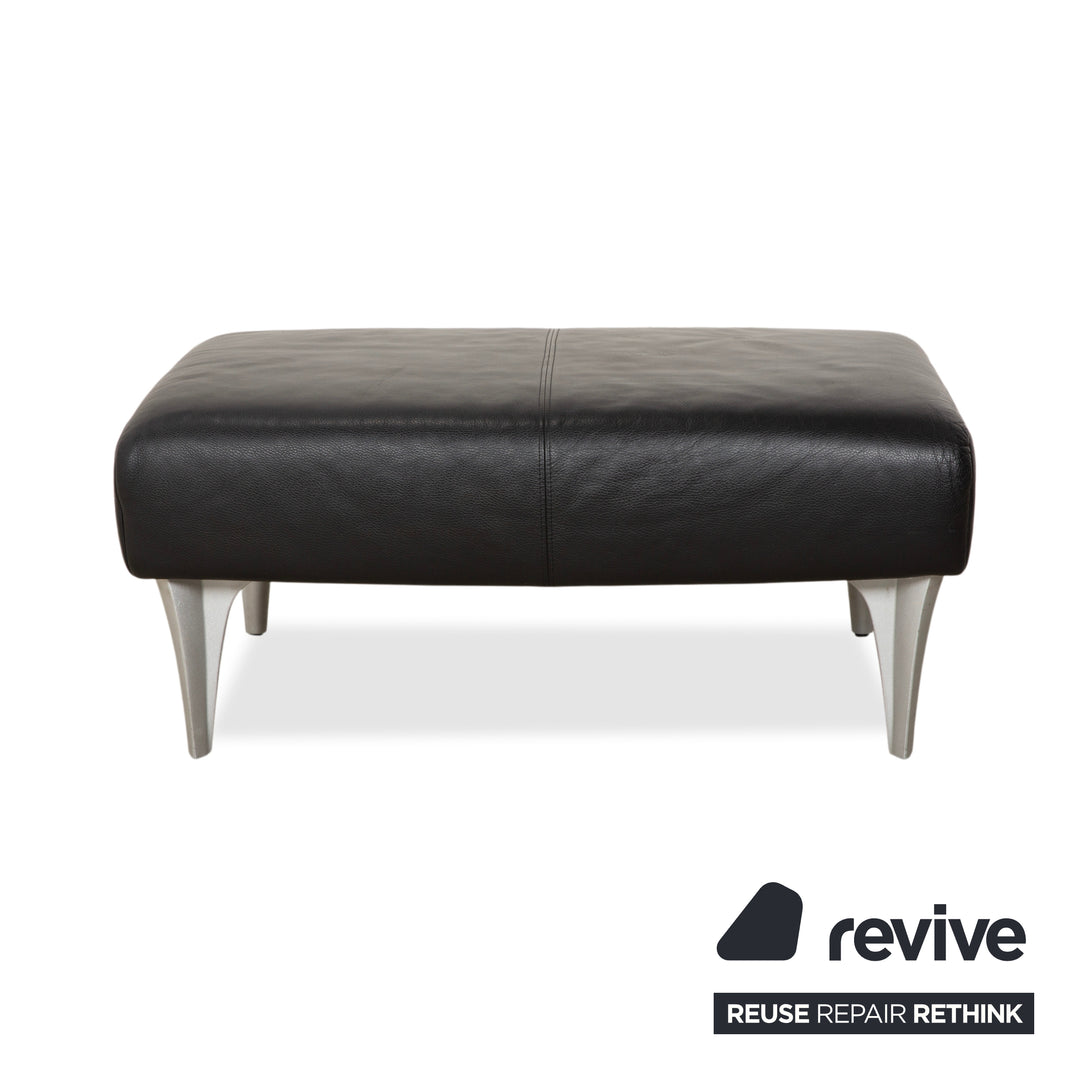 Rolf Benz 1600 Leder Hocker Schwarz