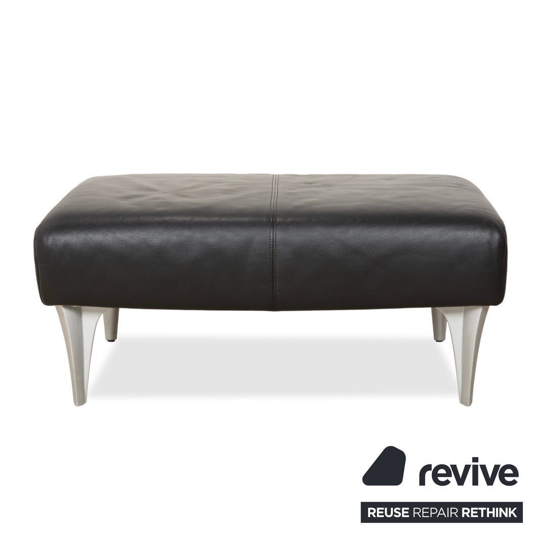 Rolf Benz 1600 Leder Hocker Schwarz