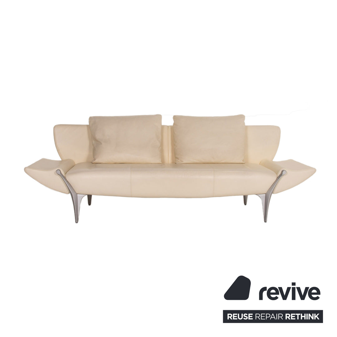Rolf Benz 1600 Leder Sofa Creme Zweisitzer Funktion Couch