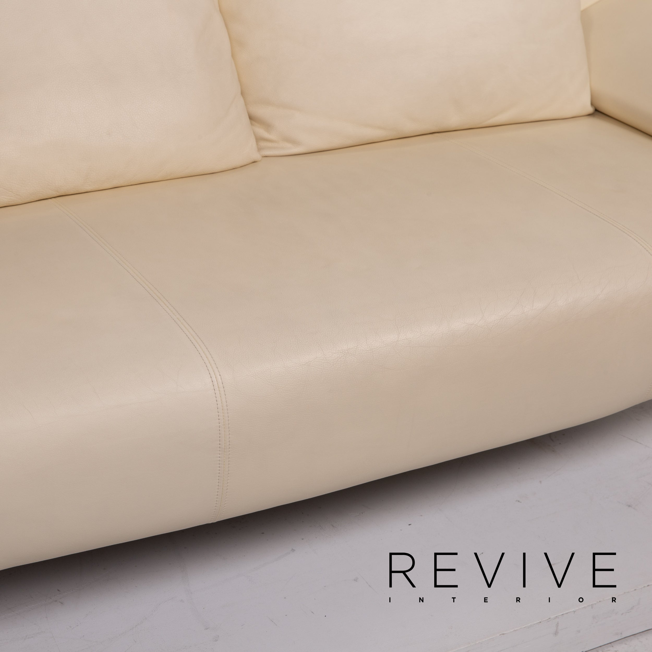 Rolf Benz 1600 Leder Sofa Creme Zweisitzer Funktion Couch
