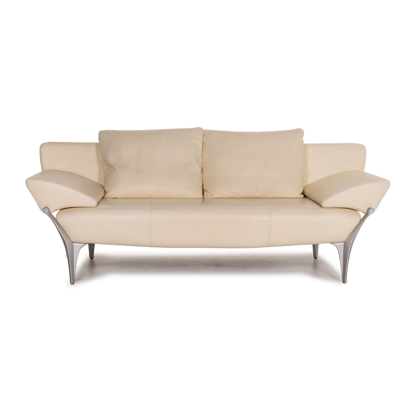 Rolf Benz 1600 Leder Sofa Creme Zweisitzer Funktion Couch