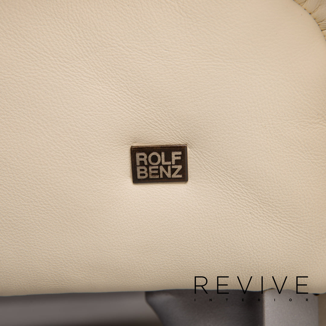 Canapé fonctionnel deux places Rolf Benz 1600 en cuir crème