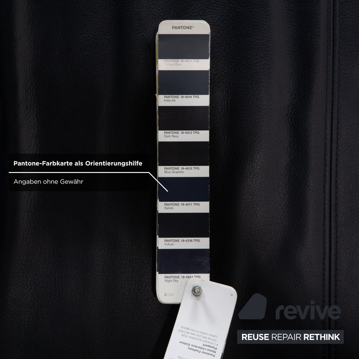 Rolf Benz 1600 Leder Sofa Dunkelblau Dreisitzer Couch manuelle Funktion