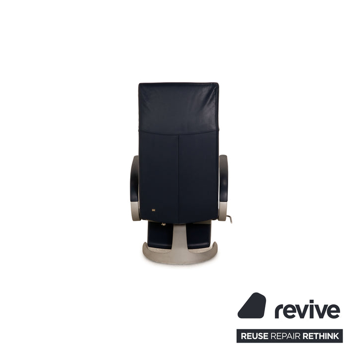 Rolf Benz 1600 leather sofa set blue two-seater armchair stool couch manual function