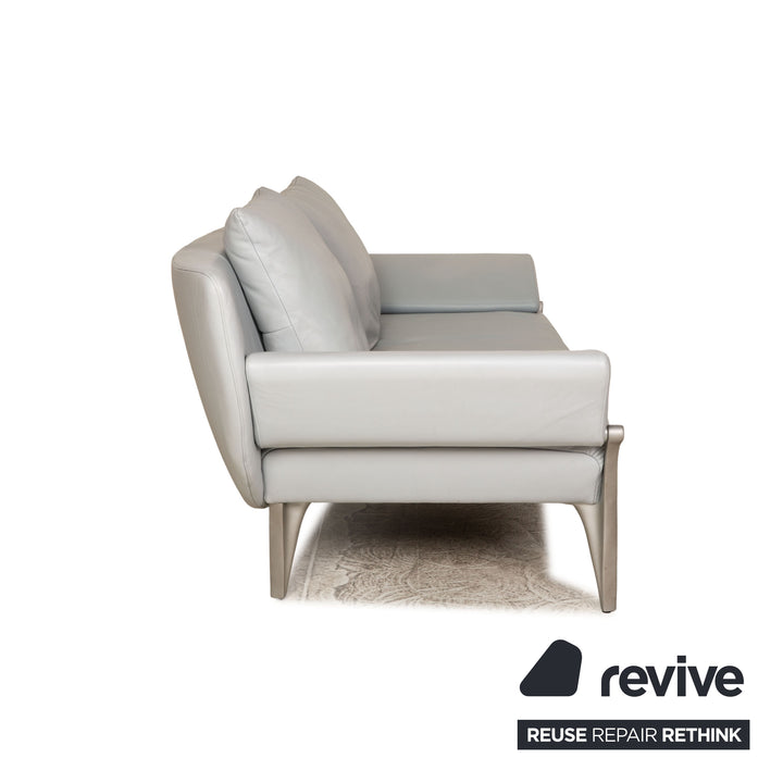 Rolf Benz 1600 leather sofa set gray three-seater two-seater stool couch manual function