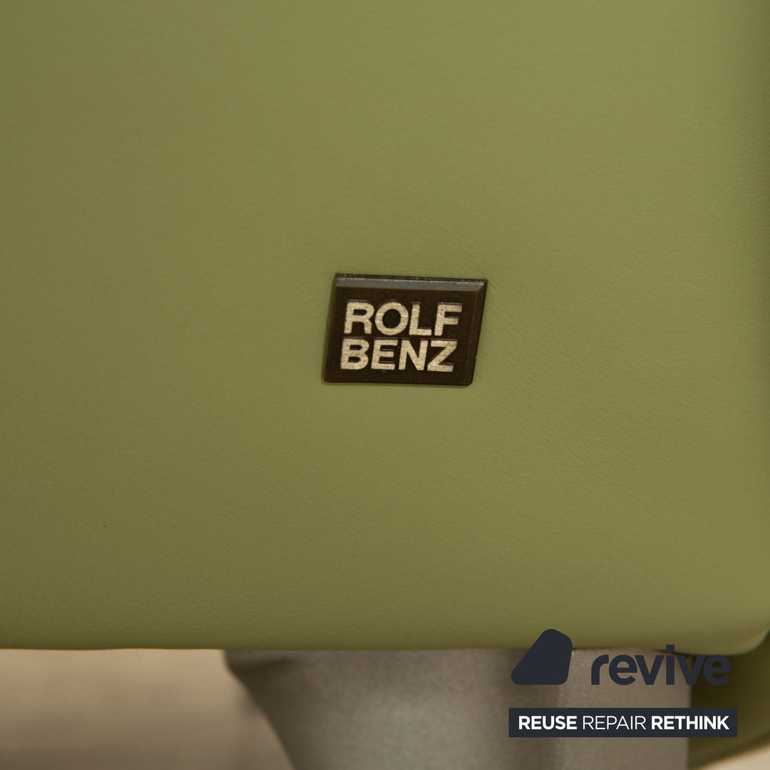 Rolf Benz 1600 Leder Sofa Garnitur Grün Pistazie 2x Zweisitzer manuelle Funktion Sofa Couch