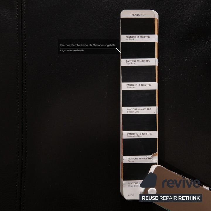 Rolf Benz 1600 leather sofa black three-seater couch function