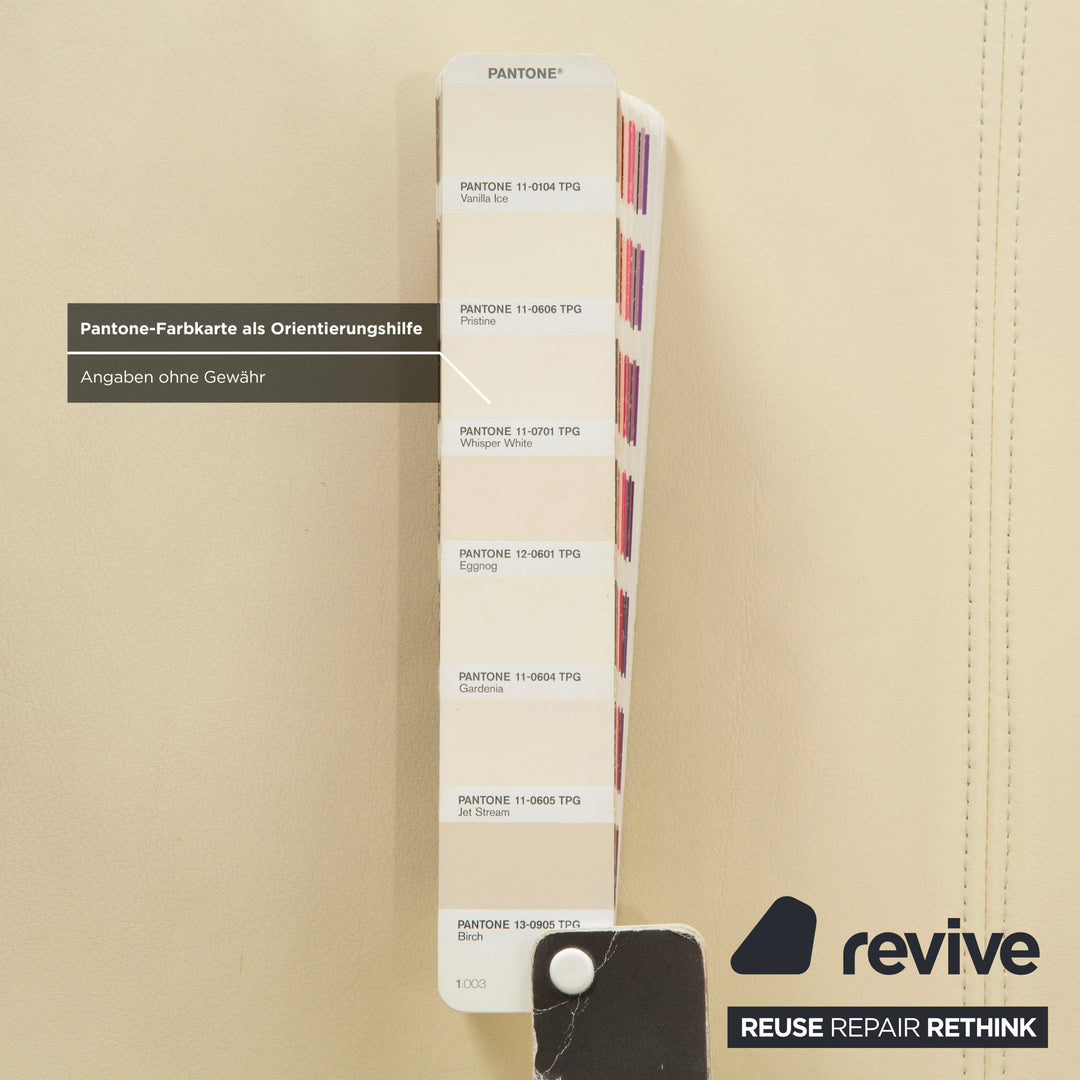 Rolf Benz 1600 Leather Two-Seater Cream White Sofa Couch Manual Function