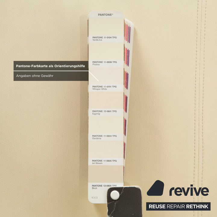 Rolf Benz 1600 Leather Two-Seater Cream White Sofa Couch Manual Function