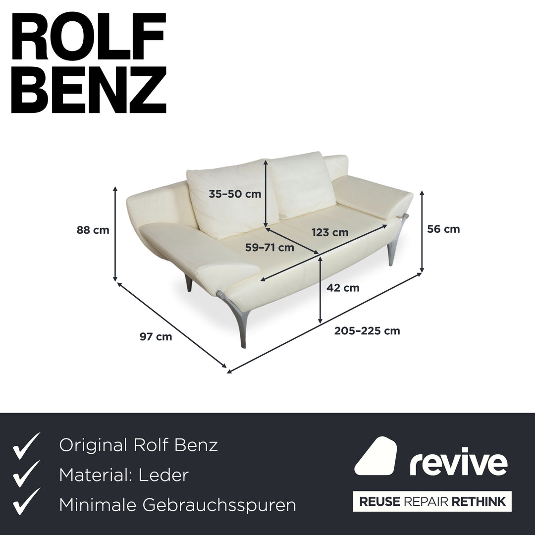 Rolf Benz 1600 Leder Zweisitzer Creme Weiß amanuelle Funktion Sofa Couch