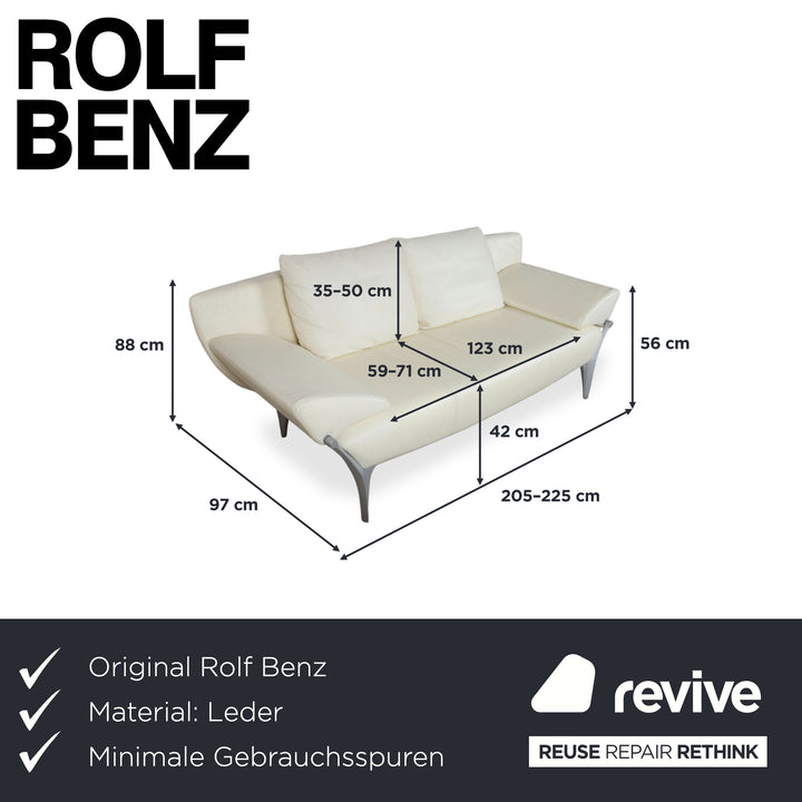 Rolf Benz 1600 Leder Zweisitzer Creme Weiß amanuelle Funktion Sofa Couch