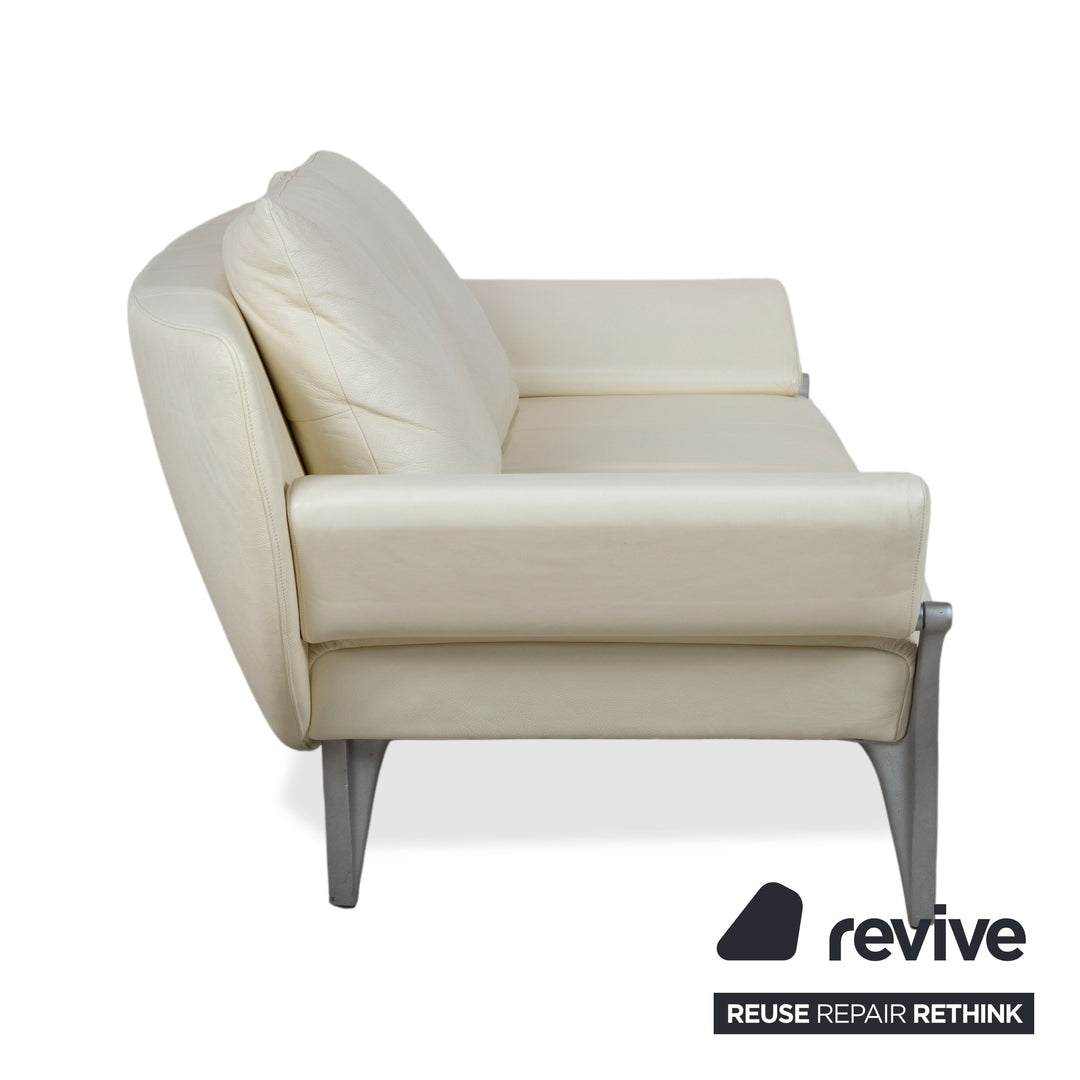 Rolf Benz 1600 Leder Zweisitzer Creme Weiß amanuelle Funktion Sofa Couch