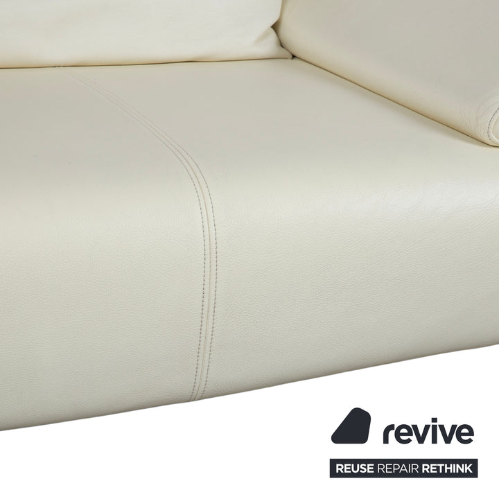 Rolf Benz 1600 Leder Zweisitzer Creme Weiß amanuelle Funktion Sofa Couch