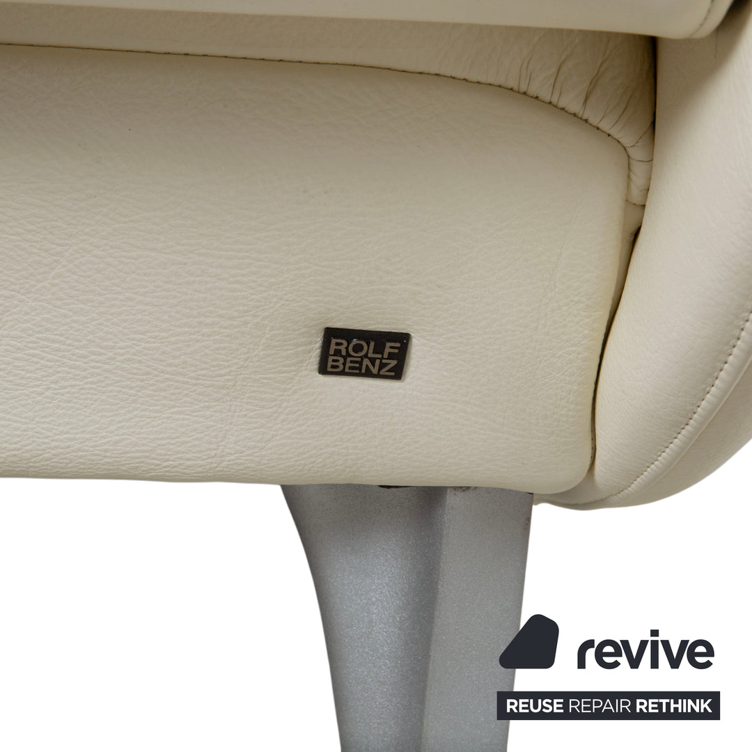 Rolf Benz 1600 Leder Zweisitzer Creme Weiß amanuelle Funktion Sofa Couch