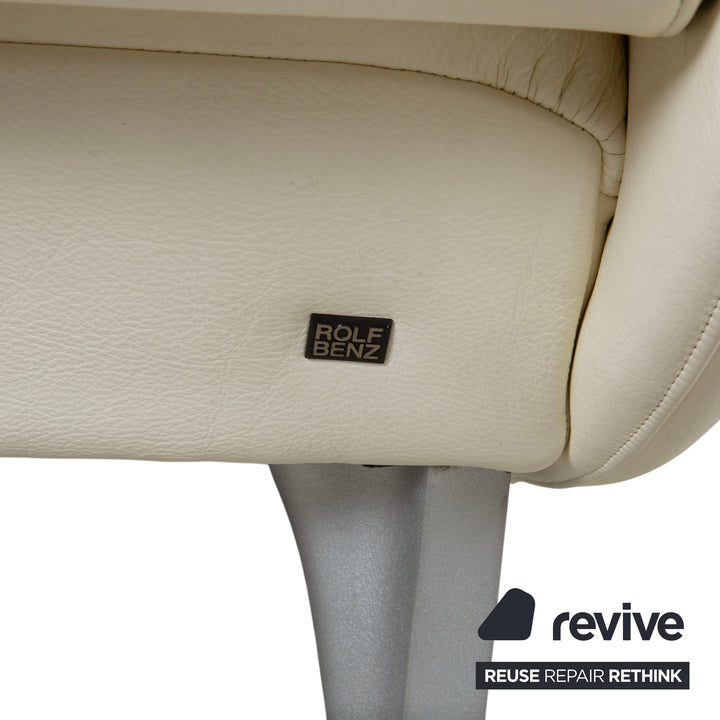 Rolf Benz 1600 Leder Zweisitzer Creme Weiß amanuelle Funktion Sofa Couch