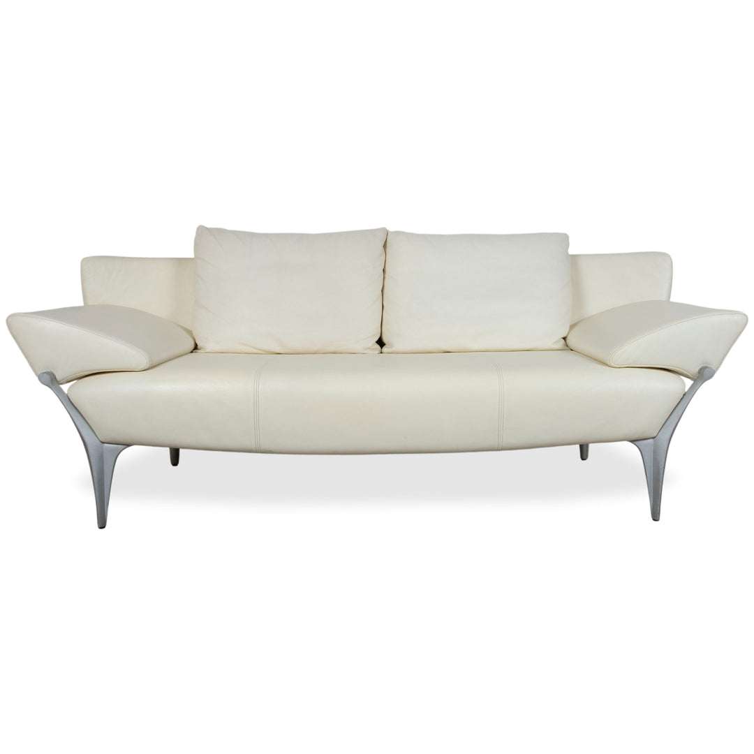 Rolf Benz 1600 Leder Zweisitzer Creme Weiß amanuelle Funktion Sofa Couch