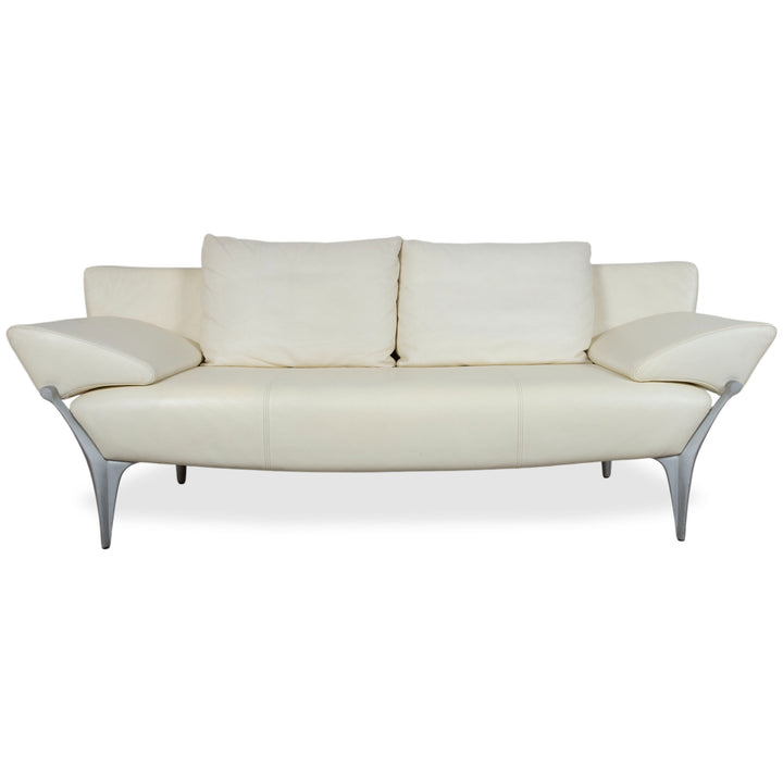Rolf Benz 1600 Leder Zweisitzer Creme Weiß amanuelle Funktion Sofa Couch