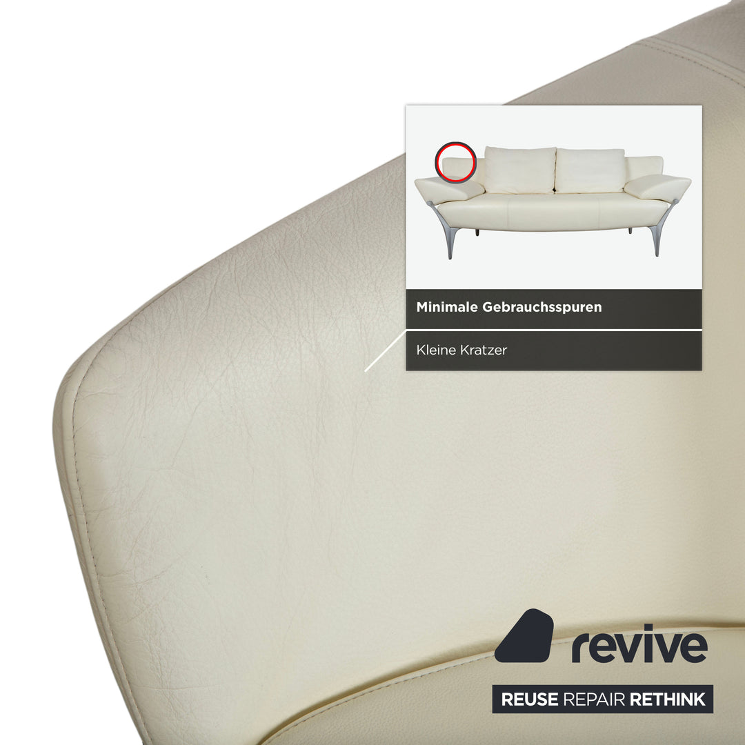 Rolf Benz 1600 Leder Zweisitzer Creme Weiß amanuelle Funktion Sofa Couch