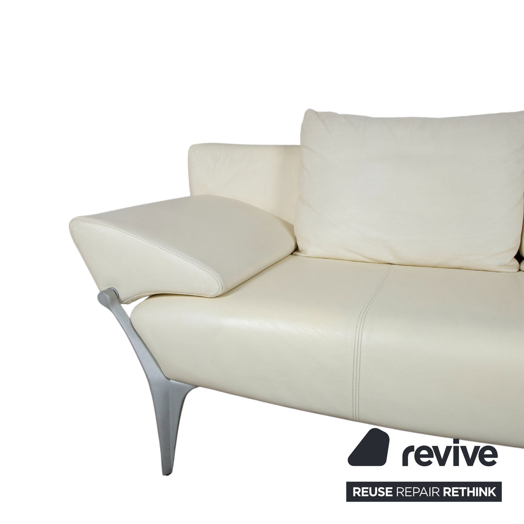 Rolf Benz 1600 Leder Zweisitzer Creme Weiß amanuelle Funktion Sofa Couch