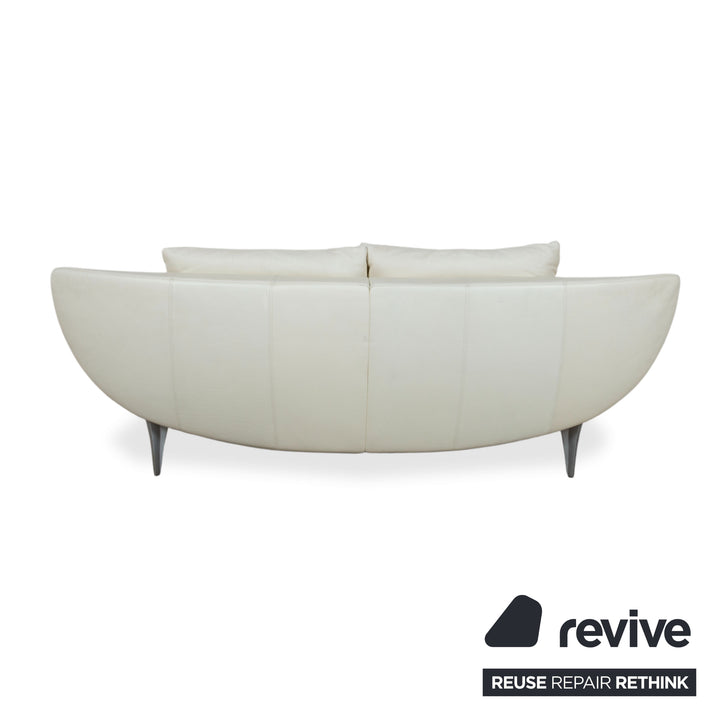 Rolf Benz 1600 Leder Zweisitzer Creme Weiß amanuelle Funktion Sofa Couch