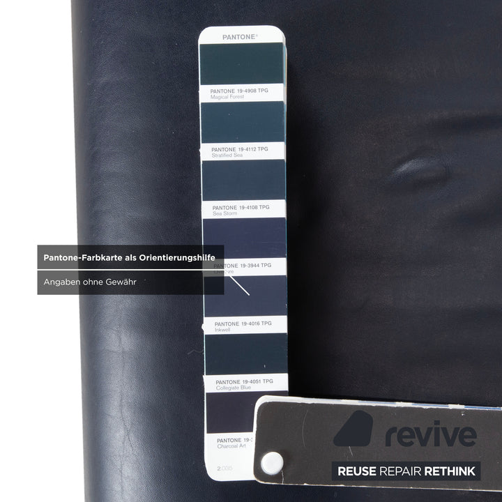 Rolf Benz 1600 Leder Zweisitzer Dunkelblau Sofa Couch manuelle Funktion