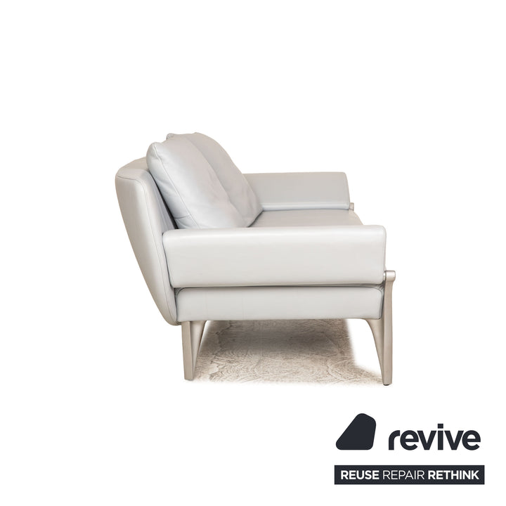 Rolf Benz 1600 Leder Dreisitzer Grau Sofa Couch
