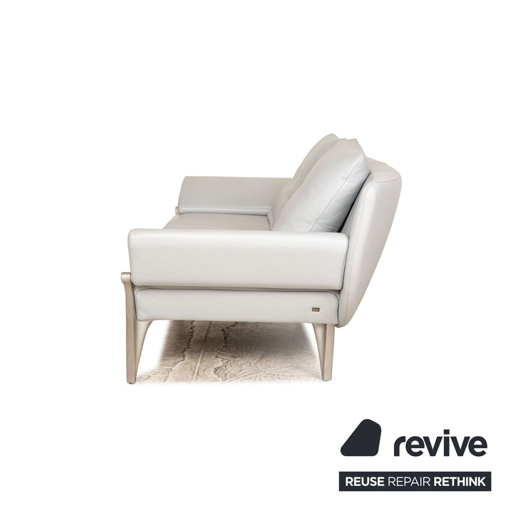 Rolf Benz 1600 Leder Dreisitzer Grau Sofa Couch