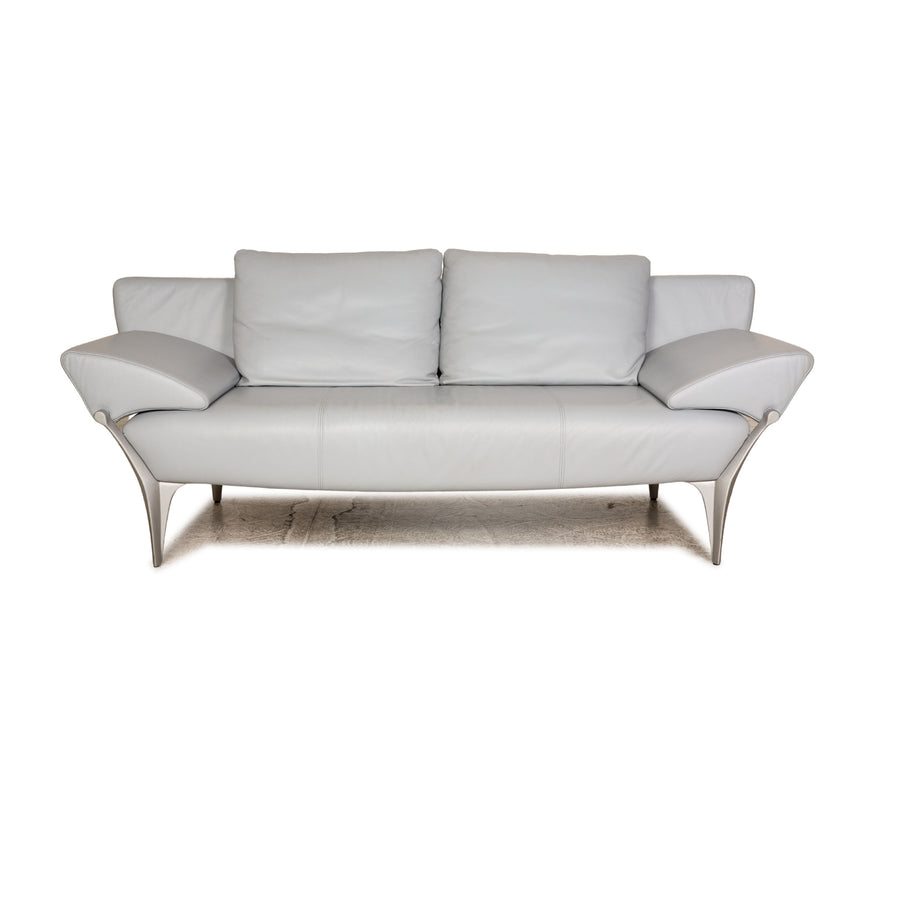 Rolf Benz 1600 Leather Three-Seater Grey Sofa Couch