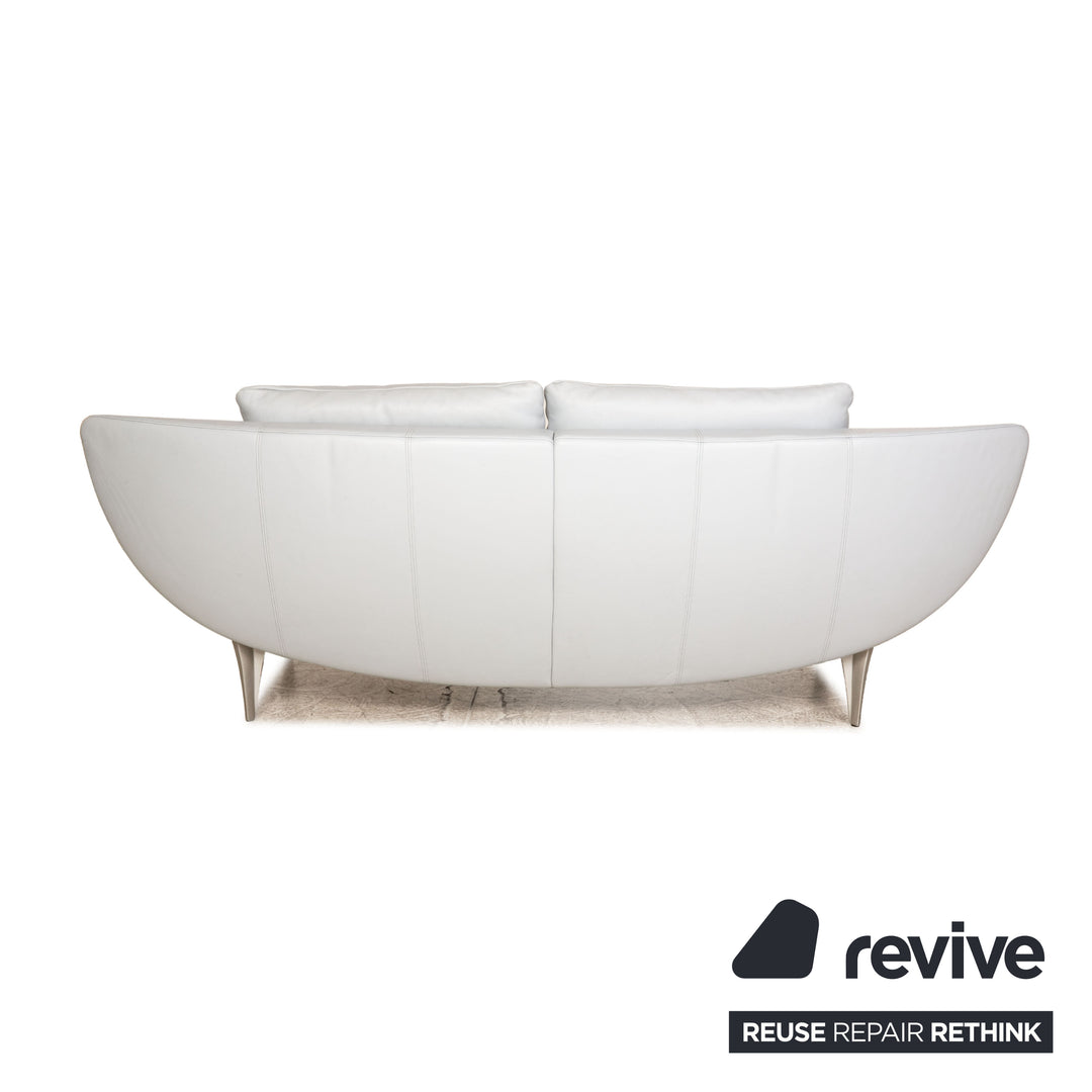 Rolf Benz 1600 Leder Dreisitzer Grau Sofa Couch