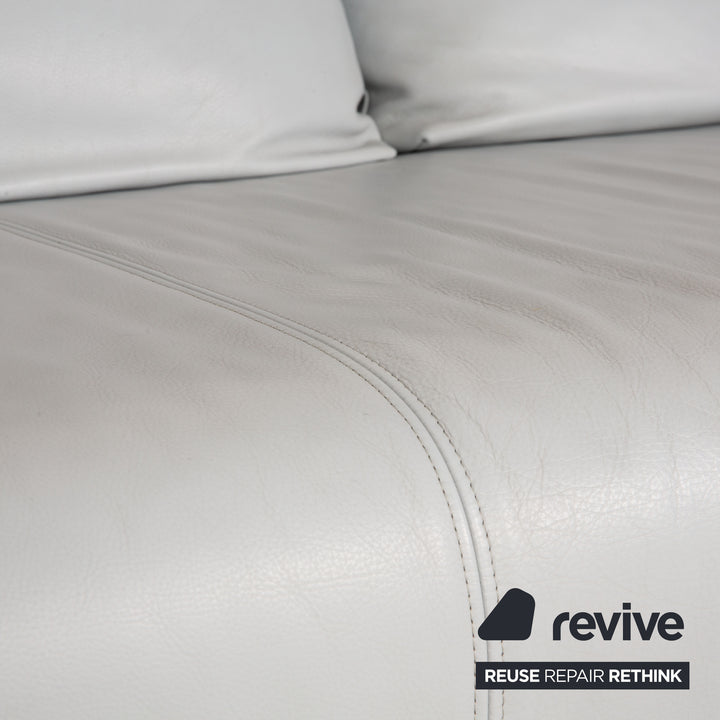 Rolf Benz 1600 Leder Dreisitzer Grau Sofa Couch