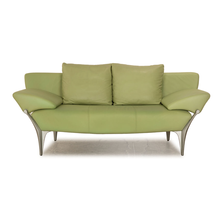 Rolf Benz 1600 Leder Zweisitzer Grün Pistazie manuelle Funktion Sofa Couch