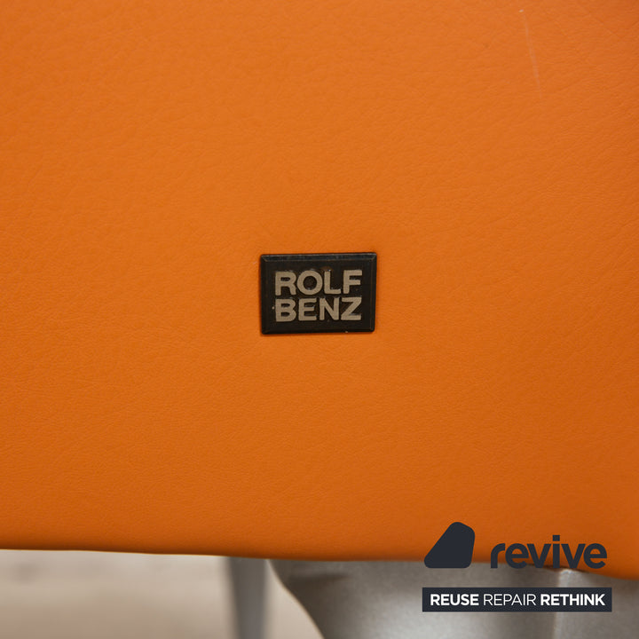 Rolf Benz 1600 Leather Two Seater Orange Manual Function Sofa Couch