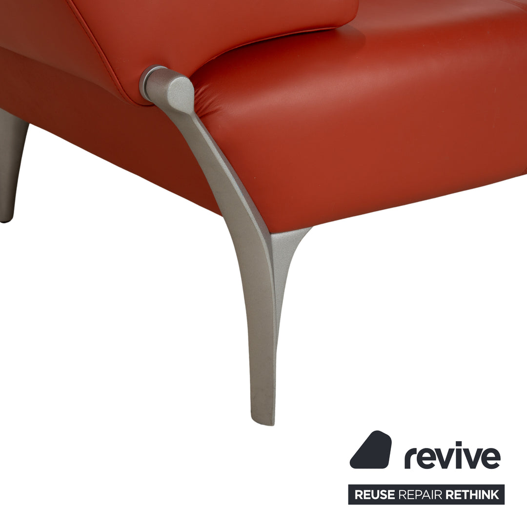 Rolf Benz 1600 Leder Zweisitzer Orange Rot manuelle Funktion Sofa Couch