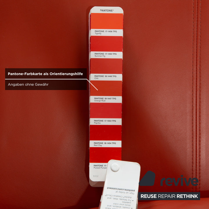 Rolf Benz 1600 Leder Zweisitzer Orange Rot manuelle Funktion Sofa Couch