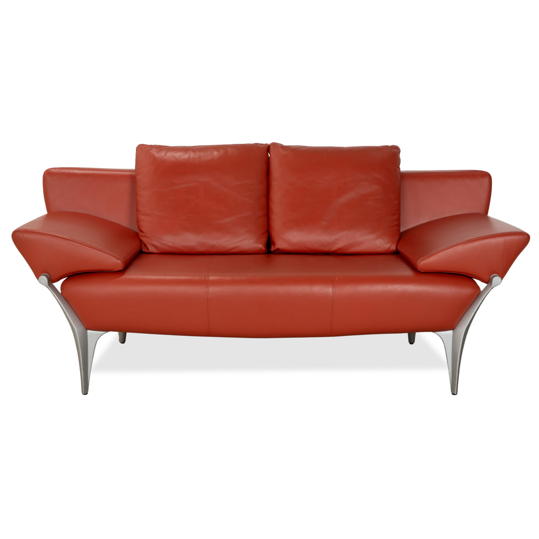 Rolf Benz 1600 Leder Zweisitzer Orange Rot manuelle Funktion Sofa Couch