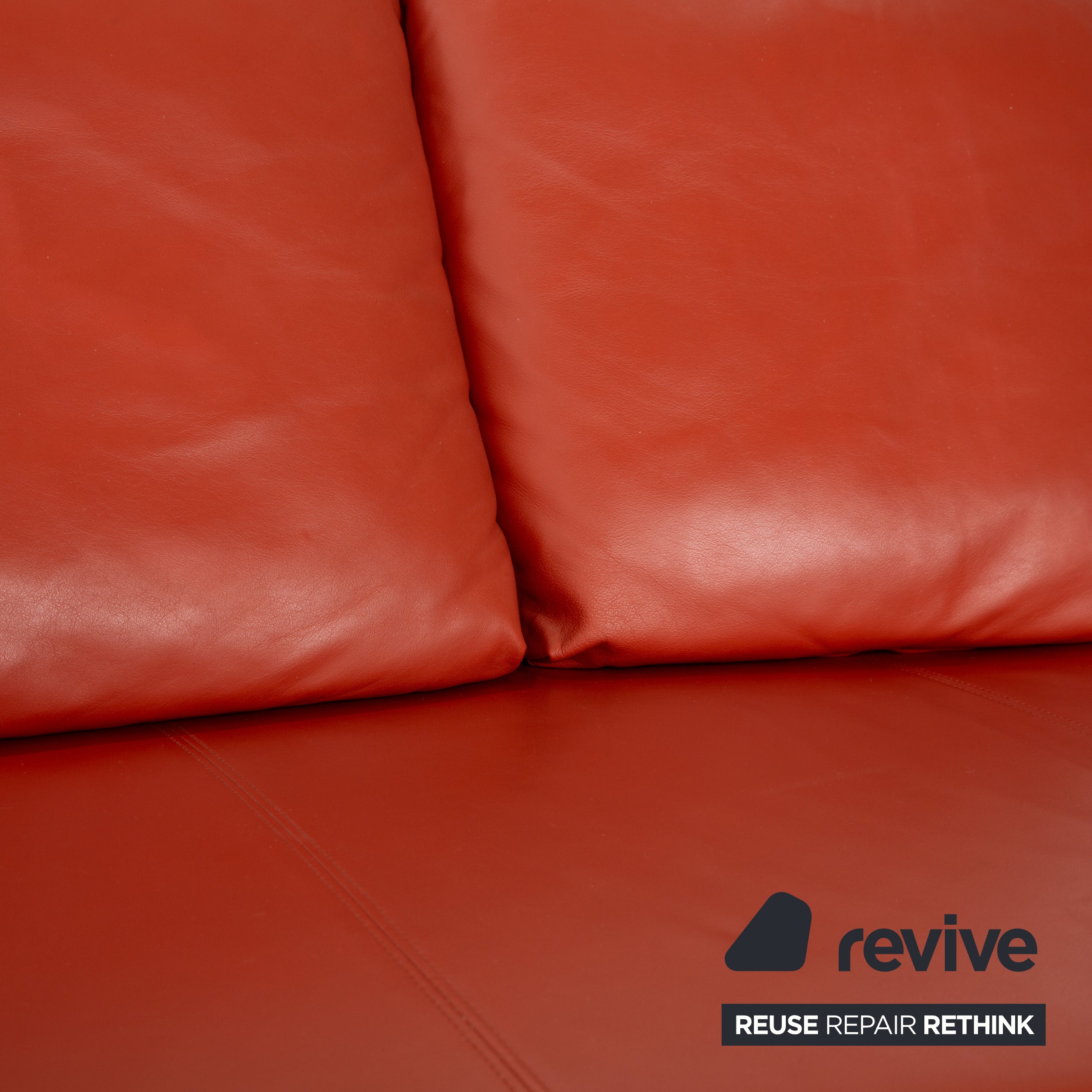 Rolf Benz 1600 Leder Zweisitzer Orange Rot manuelle Funktion Sofa Couch