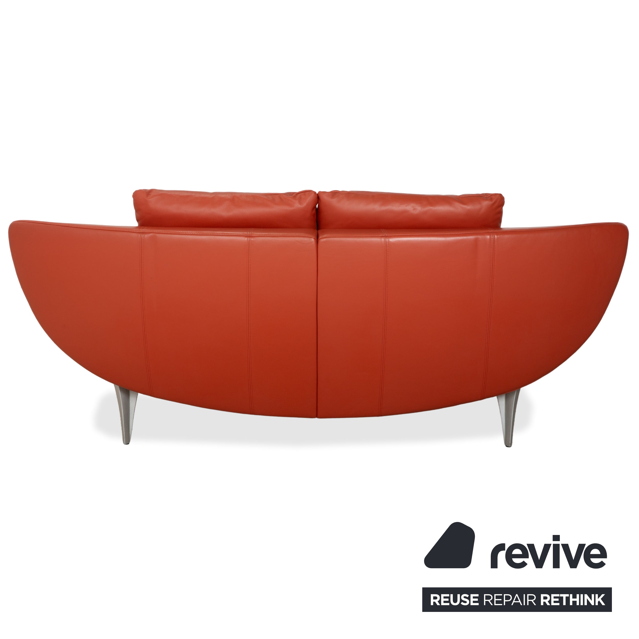 Rolf Benz 1600 Leder Zweisitzer Orange Rot manuelle Funktion Sofa Couch