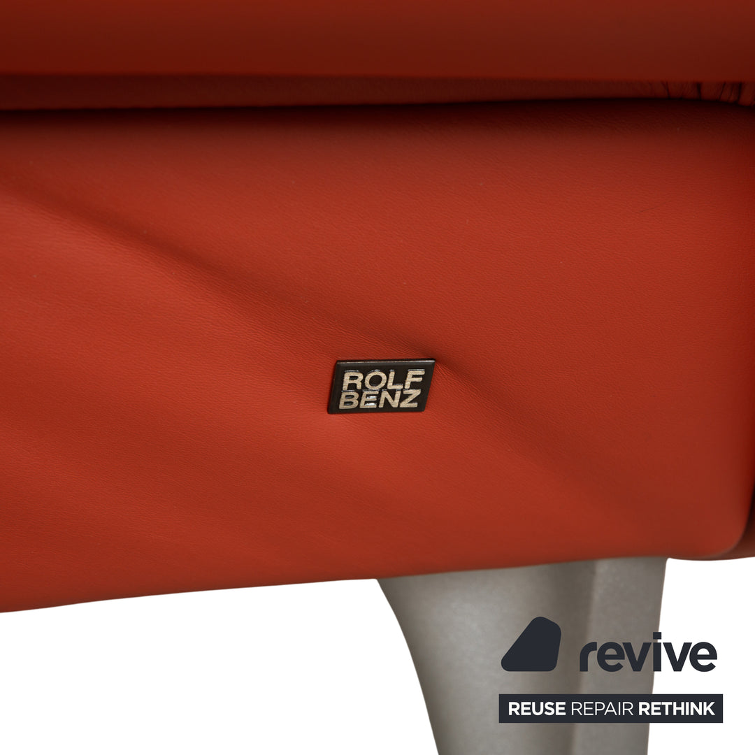 Rolf Benz 1600 Leder Zweisitzer Orange Rot manuelle Funktion Sofa Couch