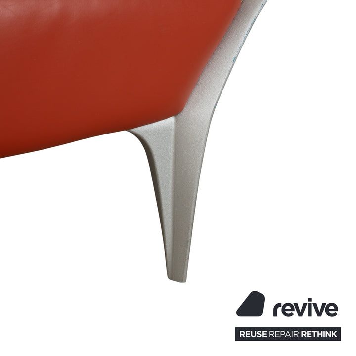 Rolf Benz 1600 Leder Zweisitzer Orange Rot manuelle Funktion Sofa Couch