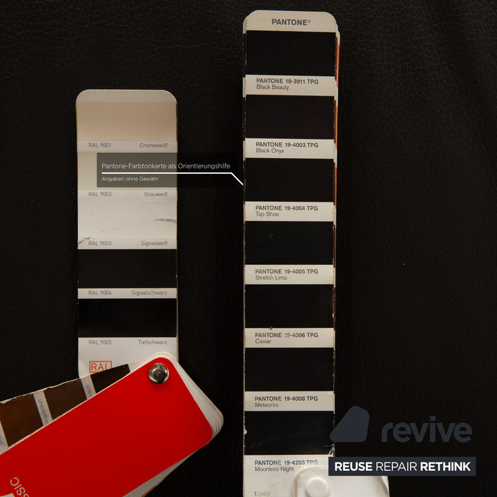 Rolf Benz 1600 Leather Two Seater Black Manual Function Sofa Couch