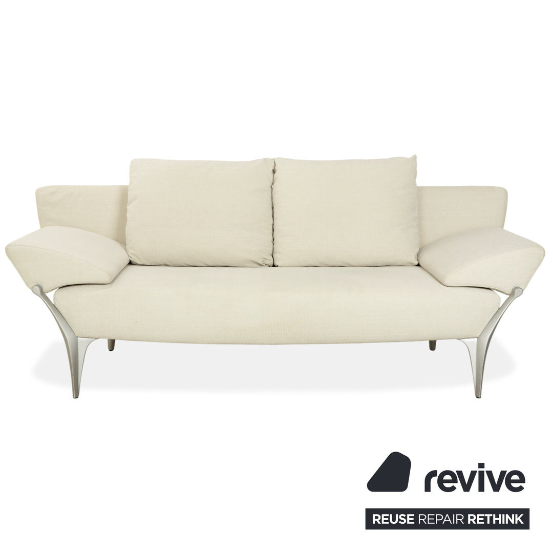 Rolf Benz 1600 Stoff 2x Zweisitzer Creme Mint manuelle Funktion Sofa Couch
