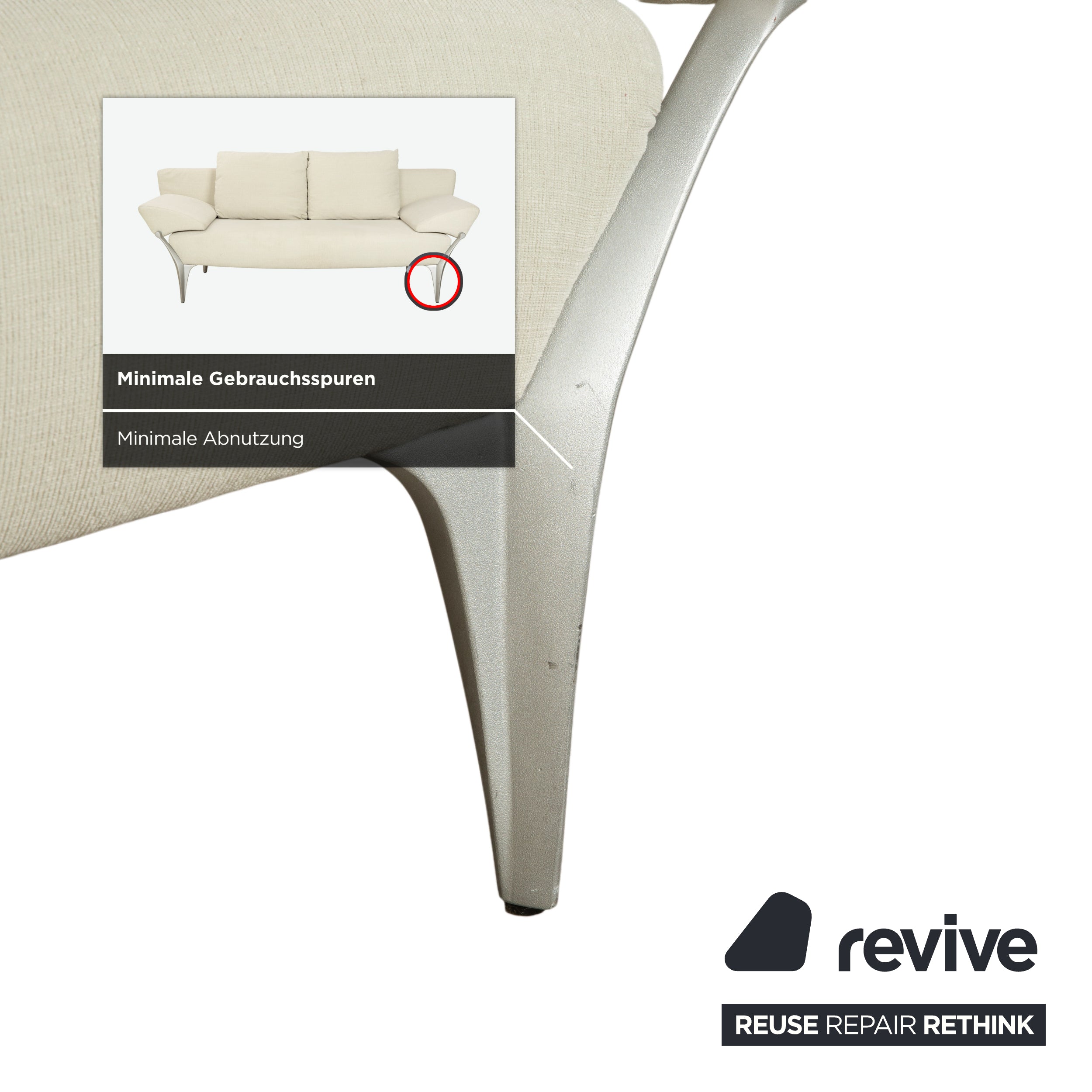 Rolf Benz 1600 Stoff 2x Zweisitzer Creme Mint manuelle Funktion Sofa Couch