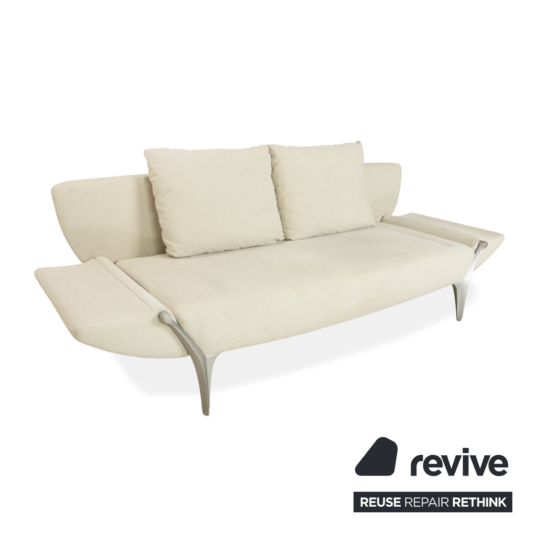 Rolf Benz 1600 Stoff 2x Zweisitzer Creme Mint manuelle Funktion Sofa Couch