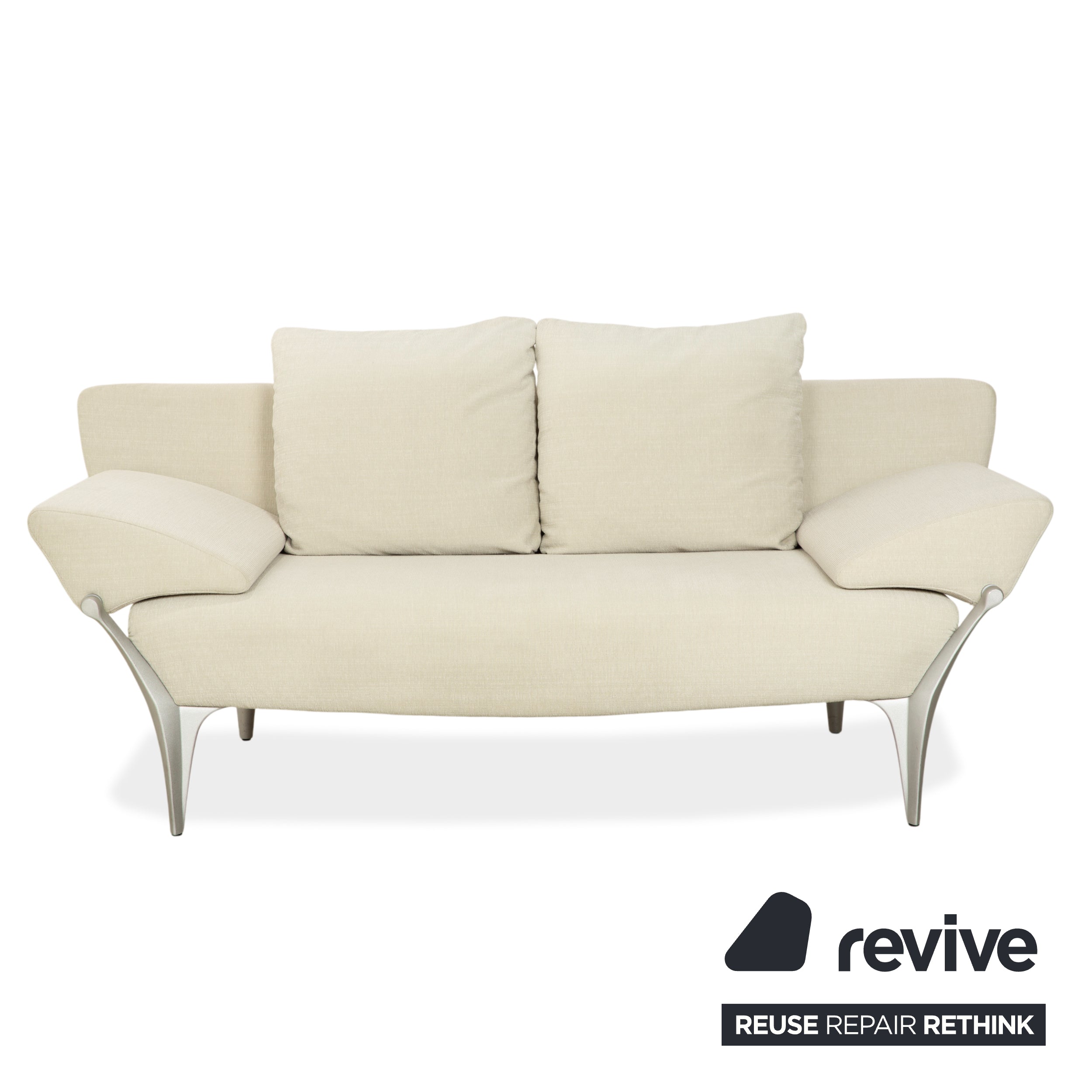 Rolf Benz 1600 Stoff 2x Zweisitzer Creme Mint manuelle Funktion Sofa Couch