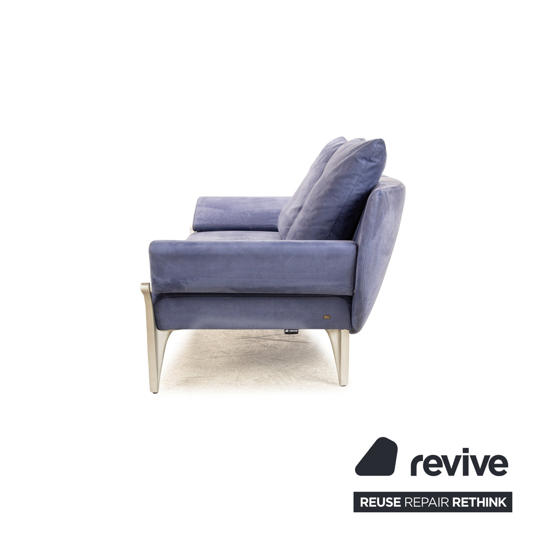 Rolf Benz 1600 Stoff Zweisitzer Blau manuelle Funktion Sofa Couch