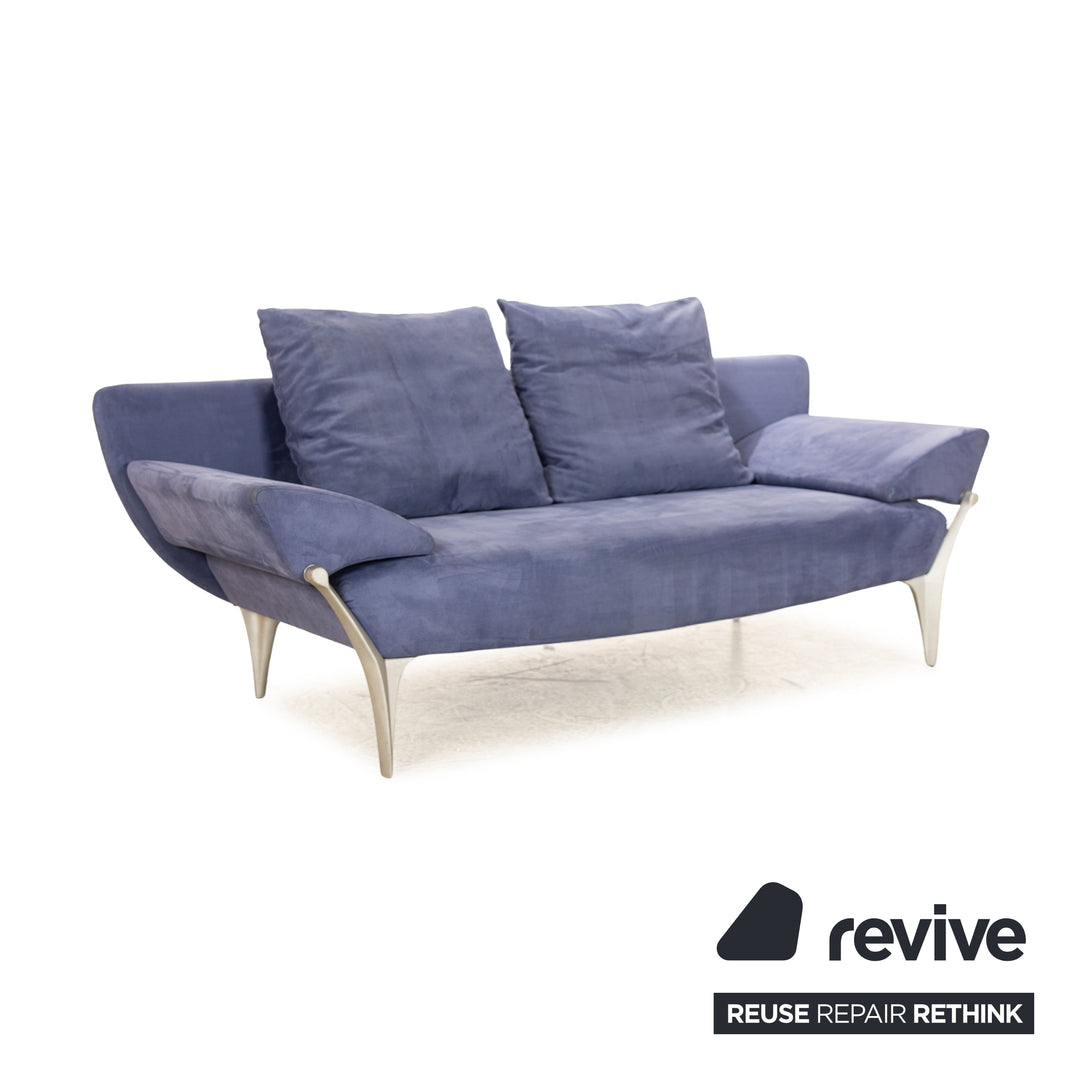 Rolf Benz 1600 Stoff Zweisitzer Blau manuelle Funktion Sofa Couch